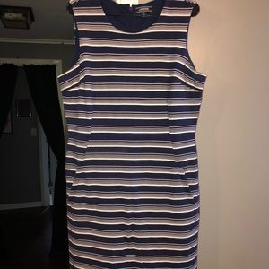 St Johns Bay Navy Striped Dress**with POCKETS**